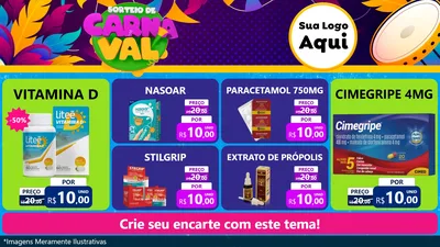 Modelo de TV para TV Horizontal com o tema Sorteio de Carnaval para Farmácia