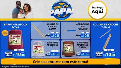 Modelo de TV para TV Horizontal com o tema Ofertas Imperdíveis Mês Do Papai para Armarinho e Aviamentos