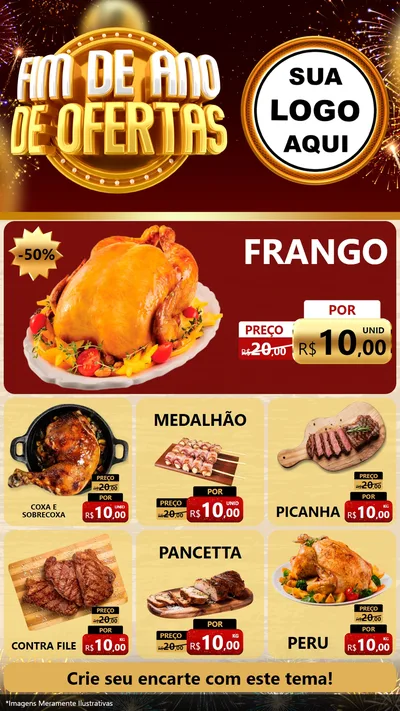 Modelo de Rede Social para Stories com o tema Fim de Ano de Ofertas para Assados