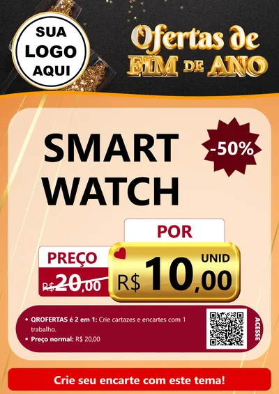 Modelo de Cartaz para Cartaz A4 Vertical com o tema Ofertas de Fim de Ano para Informática