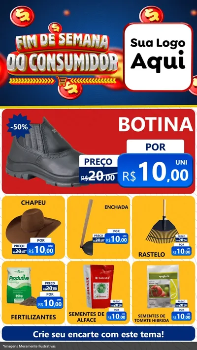 Modelo de Rede Social para Stories com o tema Fim de Semana do Consumidor para Agropecuária