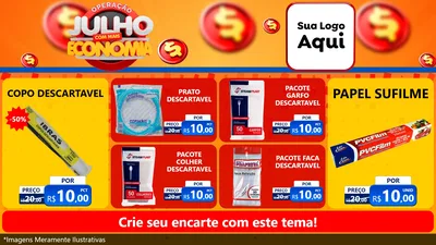Modelo de TV para TV Horizontal com o tema Operação Julho Com Mais Economia para Embalagens