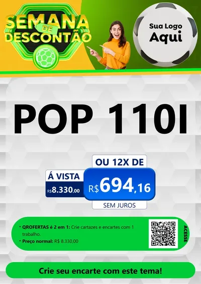 Modelo de Cartaz para Cartaz A4 Vertical com o tema Semana de Descontão - Copa para Concessionaria de Motos