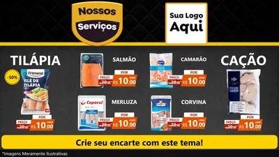 Modelo de TV para TV Horizontal com o tema Nossos Serviços para Peixaria