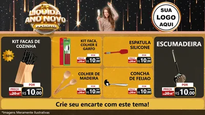 Modelo de TV para TV Horizontal com o tema Liquida Ano Novo Imperdível para Utilidades Domésticas