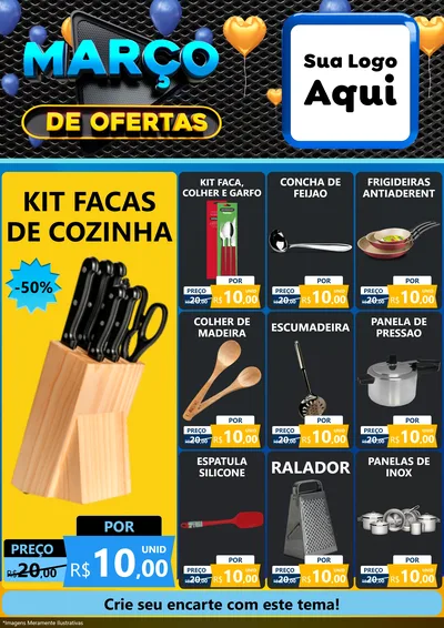Modelo de Encarte para Encarte A4 Vertical com o tema Março de Ofertas para Utilidades Domésticas