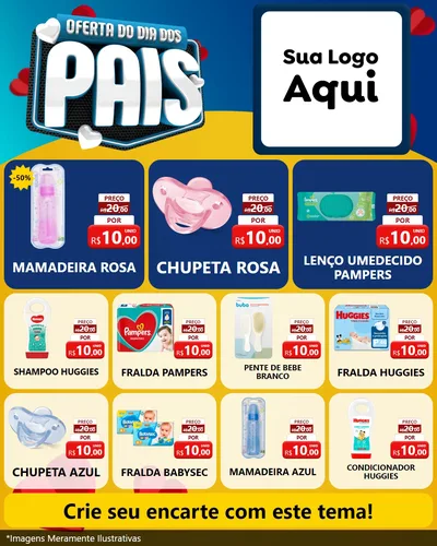 Modelo de Rede Social para Feed Instagram com o tema Oferta Do Dia Dos Pais para Bebês