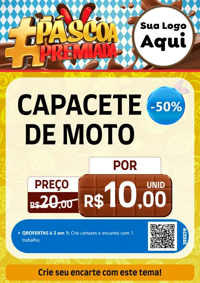 Modelo de Cartaz para Cartaz A4 Vertical com o tema Páscoa Premiada para Moto peças