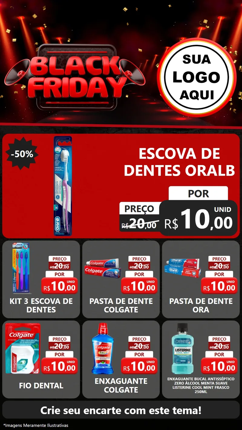 Modelo de Rede Social para Stories com o tema Black Friday para Higiene Pessoal