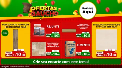 Modelo de TV para TV Horizontal com o tema Ofertas Semana Do Gaúcho para Pisos e revestimentos