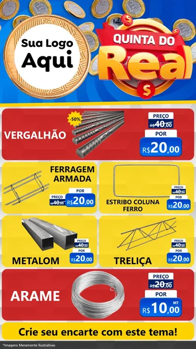 Modelo de TV para TV Vertical com o tema Quinta do Real para Ferragens