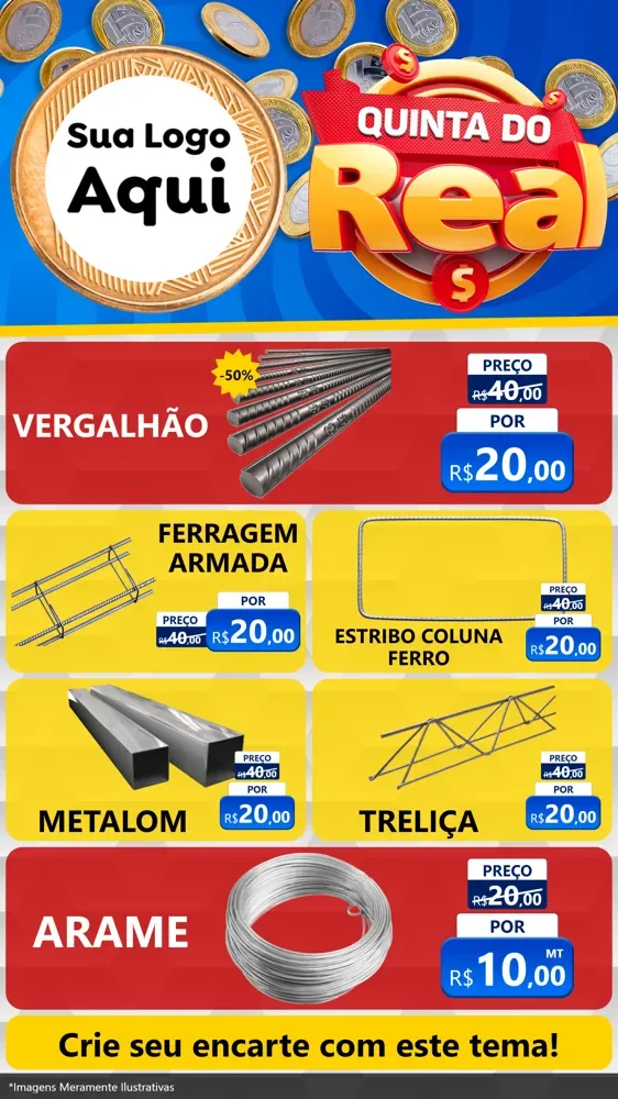 Modelo de TV para TV Vertical com o tema Quinta do Real para Ferragens
