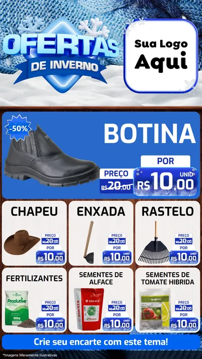 Modelo de Rede Social para Stories com o tema Ofertas de Inverno para Agropecuária