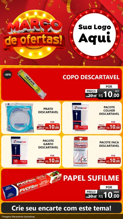 Modelo de TV para TV Vertical com o tema Março de Ofertas! para Embalagens