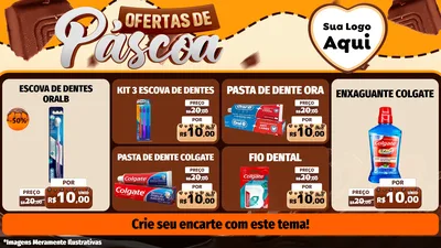 Modelo de TV para TV Horizontal com o tema Ofertas de Páscoa para Higiene Pessoal