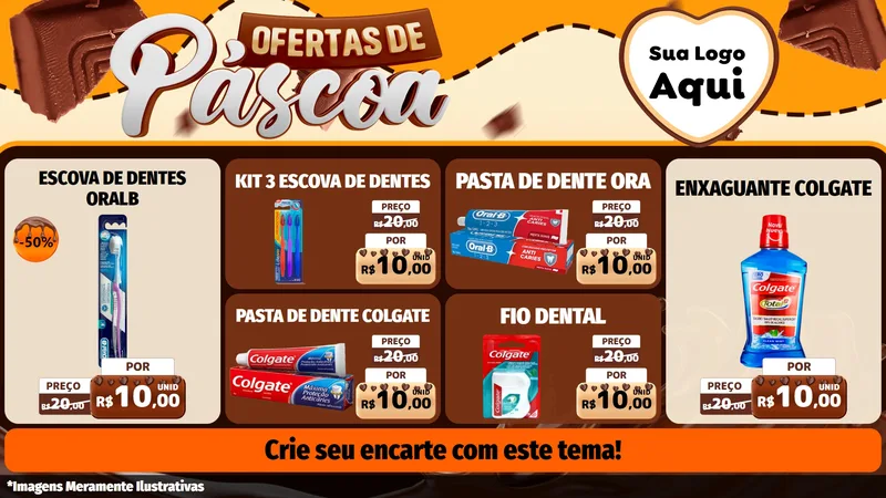 Modelo de TV para TV Horizontal com o tema Ofertas de Páscoa para Higiene Pessoal