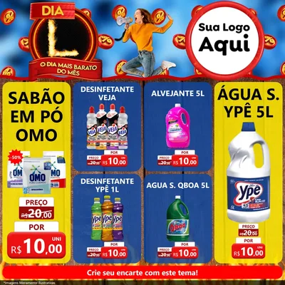 Modelo de Rede Social para Feed Facebook com o tema Dia L - O Dia Mais Barato Do Mês para Produtos de Limpeza