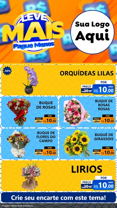 Modelo de TV para TV Vertical com o tema Leve Mais, Pague Menos para Floricultura e jardim