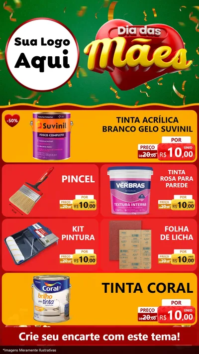 Modelo de TV para TV Vertical com o tema Dia das Mães para Tintas e Ferramentas