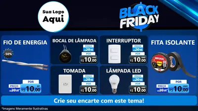 Modelo de TV para TV Horizontal com o tema Black Friday para Materiais Elétricos