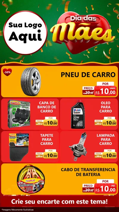 Modelo de TV para TV Vertical com o tema Dia das Mães para Auto peças