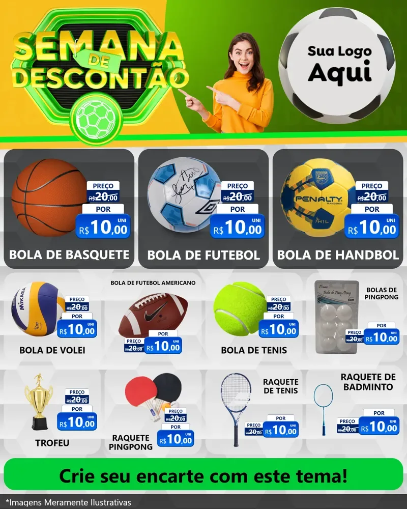 Modelo de Rede Social para Feed Instagram com o tema Semana de Descontão - Copa para Artigos Esportivos