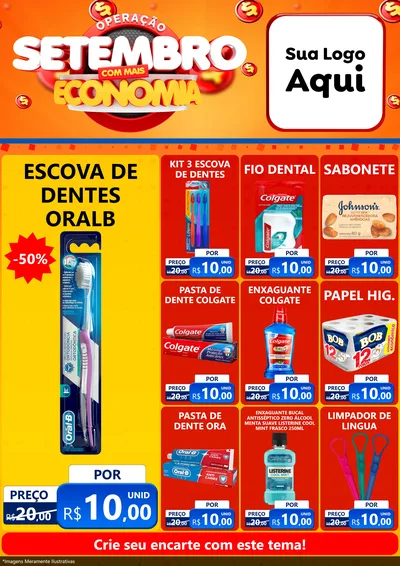 Modelo de Encarte para Encarte A4 Vertical com o tema Operação Setembro Com Muita Economia para Higiene Pessoal