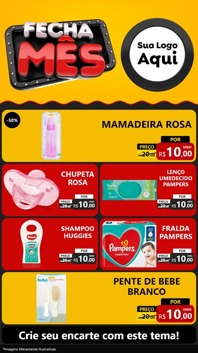 Modelo de TV para TV Vertical com o tema Fecha Mês para Bebês