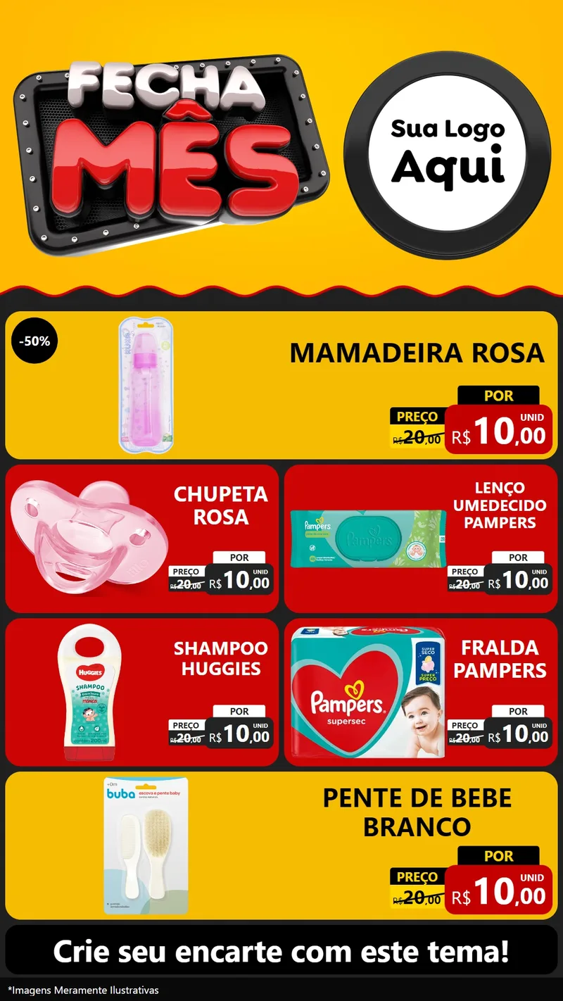 Modelo de TV para TV Vertical com o tema Fecha Mês para Bebês