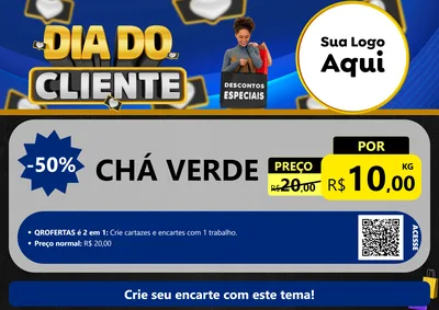 Modelo de Cartaz para Cartaz A4 Horizontal com o tema Dia Do Cliente para Produtos Naturais