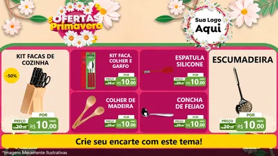 Modelo de TV para TV Horizontal com o tema Ofertas de Primavera para Utilidades Domésticas