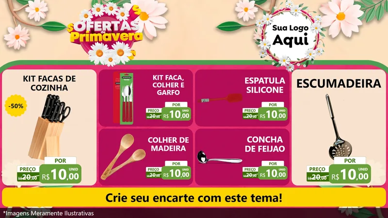 Modelo de TV para TV Horizontal com o tema Ofertas de Primavera para Utilidades Domésticas