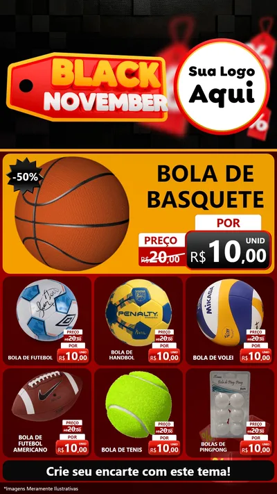 Modelo de Rede Social para Stories com o tema Black November para Artigos Esportivos