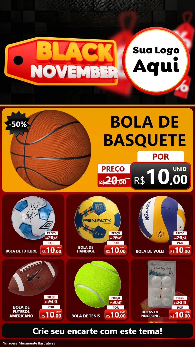 Modelo de Rede Social para Stories com o tema Black November para Artigos Esportivos