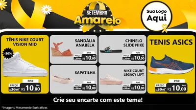 Modelo de TV para TV Horizontal com o tema Setembro Amarelo para Calçados