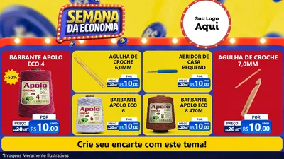 Modelo de TV para TV Horizontal com o tema Semana da Economia para Armarinho e Aviamentos
