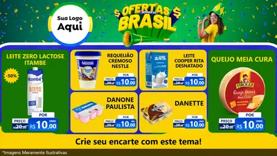 Modelo de TV para TV Horizontal com o tema Ofertas Semana do Brasil para Frios e Laticínios