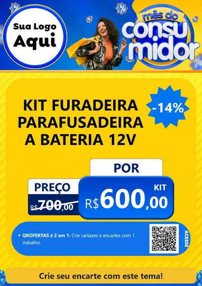 Modelo de Cartaz para Cartaz A4 Vertical com o tema Mês do Consumidor para Maquinas e Ferramentas