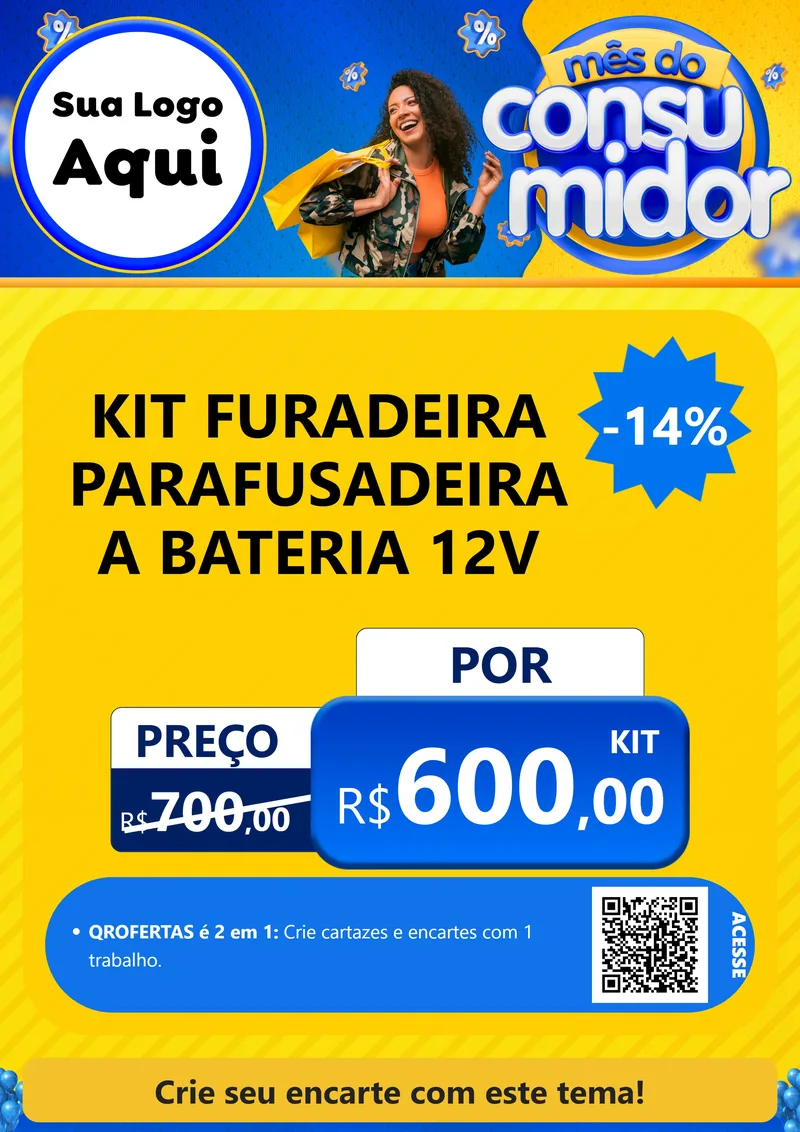 Modelo de Cartaz para Cartaz A4 Vertical com o tema Mês do Consumidor para Maquinas e Ferramentas
