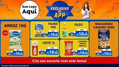 Modelo de TV para TV Horizontal com o tema Exclusivo do Aplicativo para Supermercado