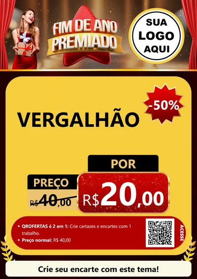 Modelo de Cartaz para Cartaz A4 Vertical com o tema Fim de Ano Premiado para Ferragens