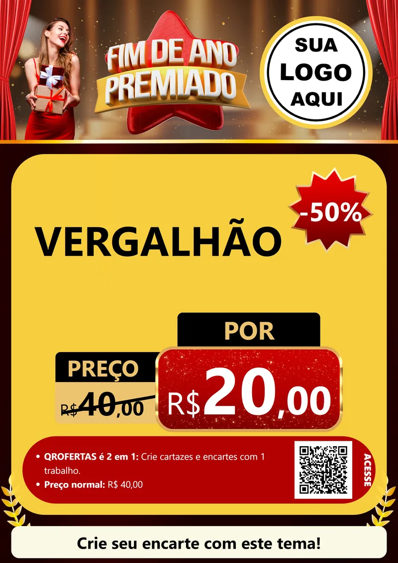 Modelo de Cartaz para Cartaz A4 Vertical com o tema Fim de Ano Premiado para Ferragens