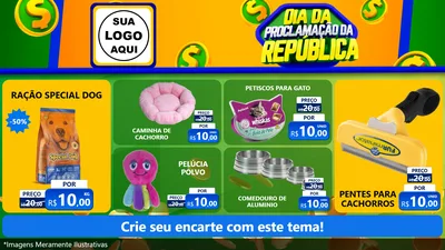 Modelo de TV para TV Horizontal com o tema Dia Da Proclamação da República para Pet Shop