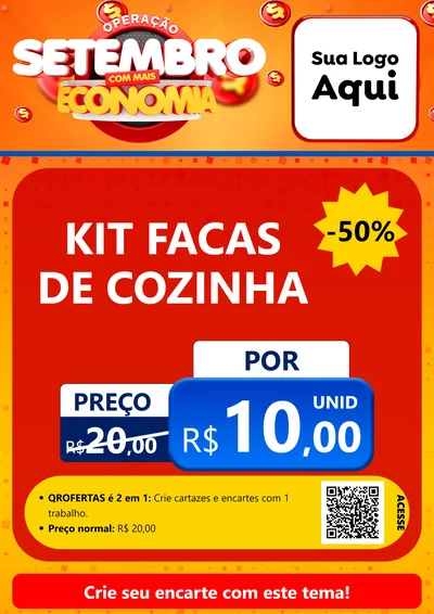 Modelo de Cartaz para Cartaz A4 Vertical com o tema Operação Setembro Com Muita Economia para Utilidades Domésticas