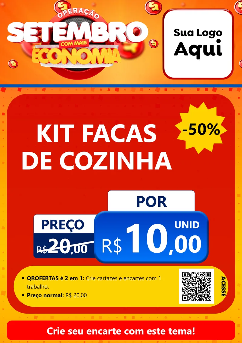 Modelo de Cartaz para Cartaz A4 Vertical com o tema Operação Setembro Com Muita Economia para Utilidades Domésticas