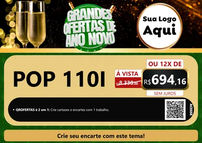 Modelo de Cartaz para Cartaz A4 Horizontal com o tema Grandes Ofertas de Ano Novo para Concessionaria de Motos