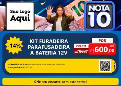 Modelo de Cartaz para Cartaz A4 Horizontal com o tema Nota 10 para Maquinas e Ferramentas