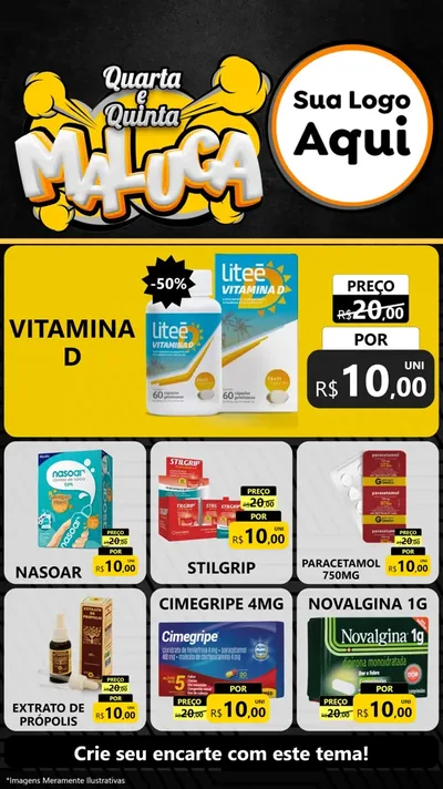 Modelo de Rede Social para Stories com o tema Quarta e Quinta Maluca para Farmácia