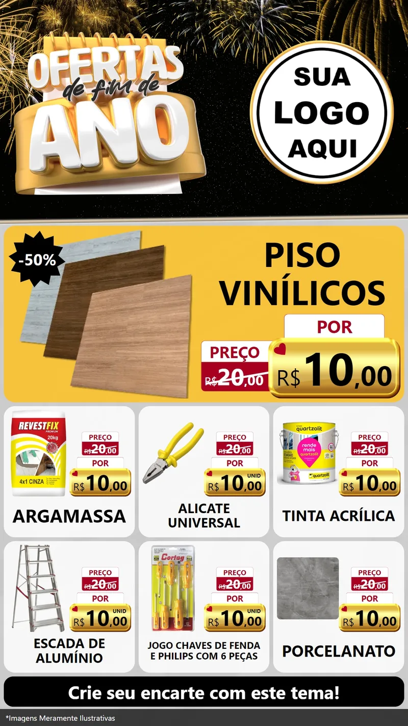Modelo de Rede Social para Stories com o tema Ofertas de Fim de Ano para Material para Construção