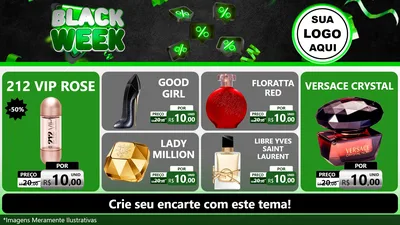 Modelo de TV para TV Horizontal com o tema Black Week para Perfumes